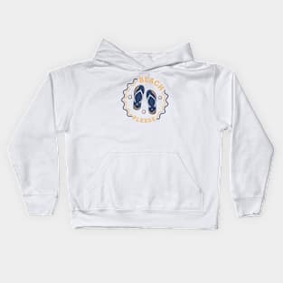 Beach Please // Fun Summer Flip Flop Badge Kids Hoodie